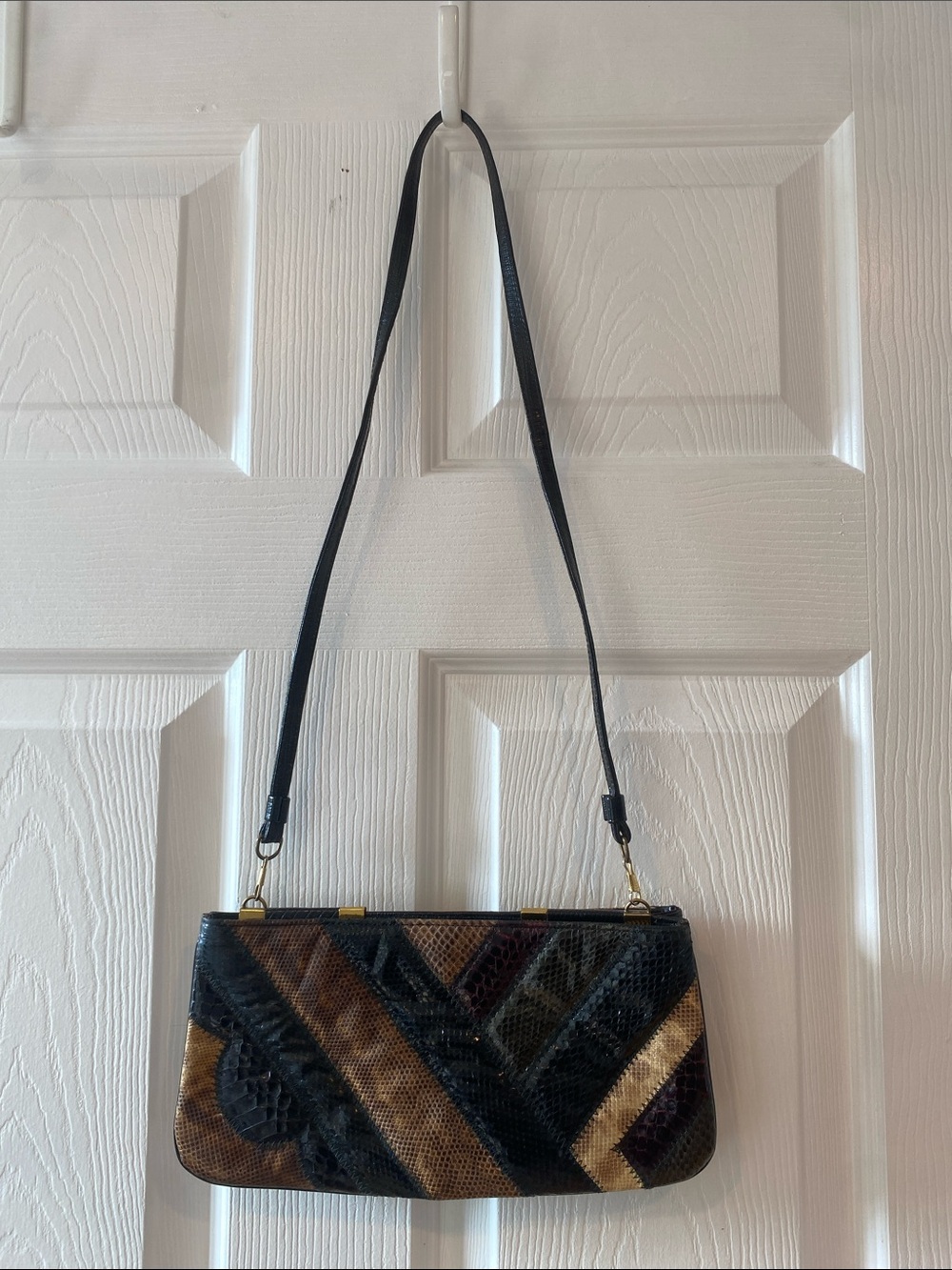 Black Multi-Stripe Shoulder Bag